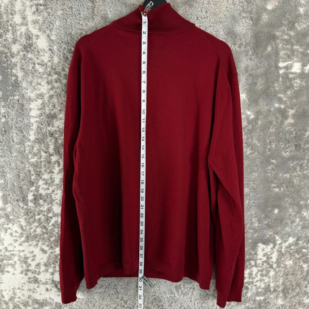 Banana Republic Size XXL Merino Wool Knit Turtleneck Sweater Red Long Sleeve Men